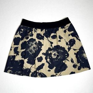 J. Crew Tan & Black Floral Mini Skirt